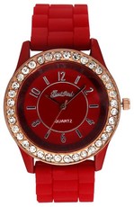 Bad Girl Stunna Analogue Watch - Red and Silver