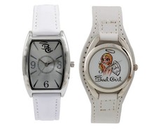 Bad Girl Women's Chic & Angel Analogue Watch Set - White