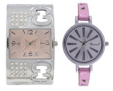 Bad Girl Women's Infinity & Gossip Analogue Watch Set - Pink