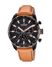 Candino Sapphire Swiss Made Mens Leather Watch - Gents Sport Chrono