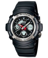 Casio Mens AW-590-1ADR G-Shock World Time Anadigital Watch