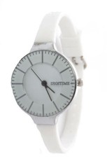 Digitime Ladies Retro Analogue watch - White & Silver