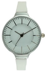 Digitime Women's Retro Analogue Watch - White & Silver