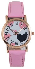 Digitime Women's Teen Hearts Analogue Watch - Rose Gold & Pink