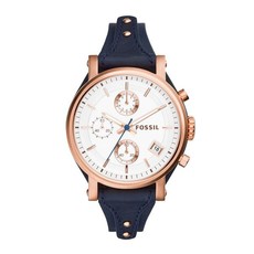 Fossil Ladies Old Boyfriend Navy Leather Strap Watch - ES3838