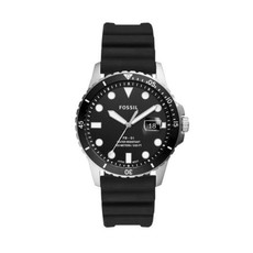 Fossil Men's FB-01 Three-Hand Date Black Silicone Watch