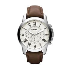 Fossil Men's Grant Brown Leather Strap Watch - FS4735