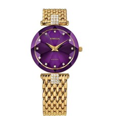 Jowissa Facet Strass Swiss Ladies Watch - Gold & Purple