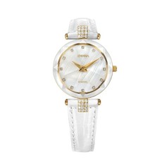 Jowissa Facet Strass Swiss Ladies Watch - White & Gold