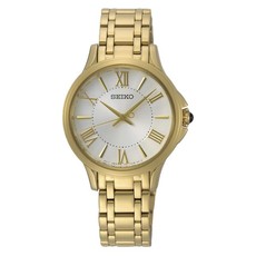 Ladies Seiko Gold IP Silver Dial Dress Watch