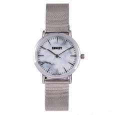 Ladies Soviet Silver Mesh White Marble Dial - Watch SSH008 - 06