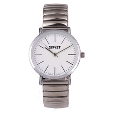 Ladies Soviet Silver Stretchy White Dial Watch - SSH006 - 01