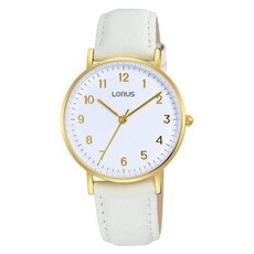 Lorus Ladies Gold Case Cream Leather Strap Watch