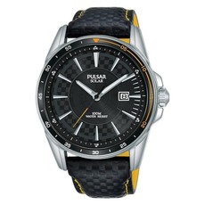 Pulsar Gents Leather Sports Solar Watch - PX3207X1