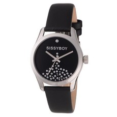 Sissy Boy Signature Black Leather Strap Watch - SBL21EE