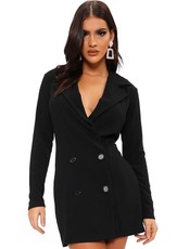 I Saw it First - Ladies Black Double Breasted Blazer Dress