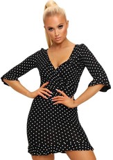 I Saw it First - Ladies Black Polka Dot Tea Dress