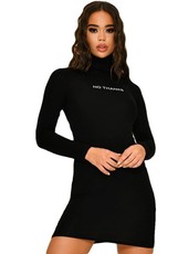 I Saw it First - Ladies Black Roll Neck Long Sleeve Mini Dress