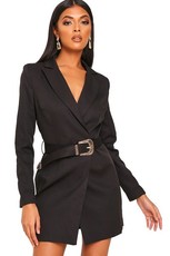 I Saw it First - Ladies Black Western Belt Blazer Dress