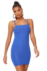 I Saw it First - Ladies Cobalt Blue Cami Ribbed Mini Dress