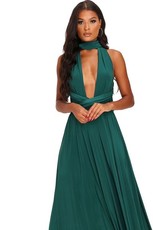 I Saw it First - Ladies Emerald Slinky Plunge Maxi Dress