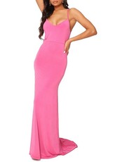 I Saw it First - Ladies Fuchsia Cross Back Fishtail Maxi Dress