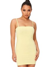 I Saw it First - Ladies Lemon Cami Ribbed Mini Dress