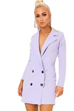 I Saw it First - Ladies Lilac Double Breasted Blazer Dress