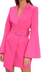 I Saw it First - Ladies Pink Belted Blazer Dress