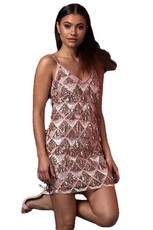 I Saw it First - Ladies Pink Cami Sequin Tassel Dress