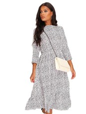 I Saw it First - Ladies Polka Dot Frill Hem Midi Dress