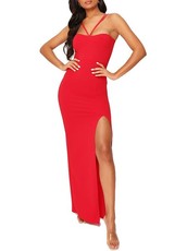 I Saw it First - Ladies Red Scuba Crepe Sweetheart Maxi Dress