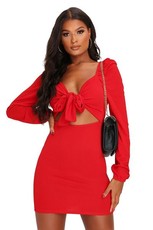 I Saw it First - Ladies Red Tie Front Milk Maid Dress