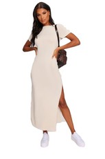 I Saw it First - Ladies Stone Short Sleeve Maxi Dress