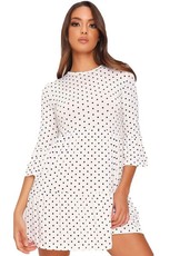 I Saw it First - Ladies White Polka Dot Tiered Frill Dress