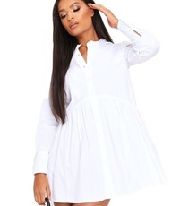 I Saw it First - Ladies White Poplin Longline Shirt Dress