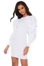 I Saw it First - Ladies White Puff Sleeve Mini Dress