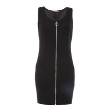 Quiz Black Zip Front Dress - Black