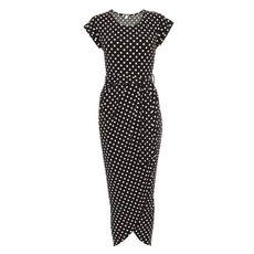 Quiz Ladies Black Polka Dot Wrap Midaxi Dress