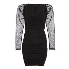 Quiz Ladies Black Sweetheart Puff Sleeve Dress