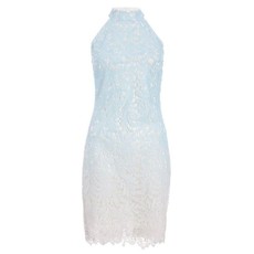 Quiz Ladies Blue and Cream Ombre Crochet Bodycon Dress - Light Blue