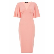 Quiz Ladies Coral Angel Sleeve Midi Dress