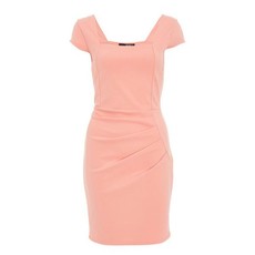 Quiz Ladies Coral Ruched Bodycon Dress