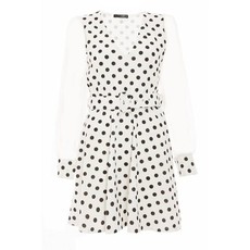 Quiz Ladies Cream Polka Dot Dress