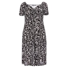 Quiz Ladies Curve Black Floral Midi Dress