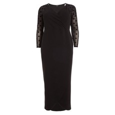 Quiz Ladies Curve Black Wrap Maxi Dress