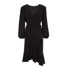 Quiz Ladies Curve Black Wrap Midi Dress