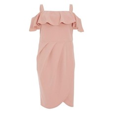 Quiz Ladies Curve Pink Bardot Wrap Dress