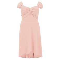 Quiz Ladies Curve Pink Knot Front Dress