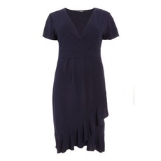 Quiz Ladies Curve Wrap Midi Dress - Navy